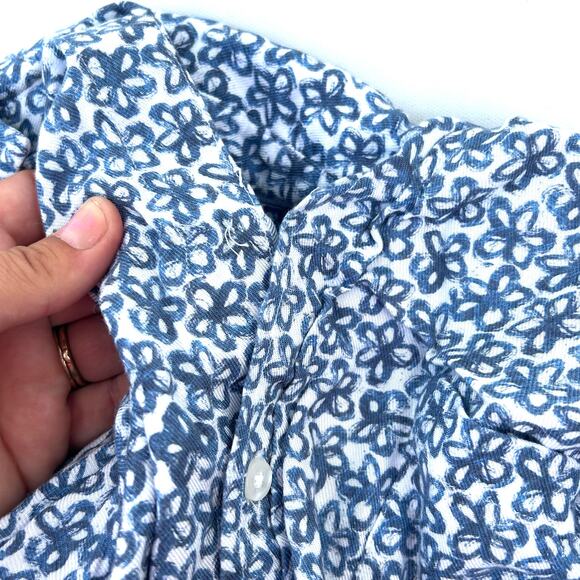 Frank & Eileen Modal Flower Floral Blue Eileen Button Down Shirt Top Small - Picture 7 of 8